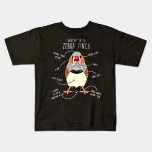 Zebra Finch Anatomy Kids T-Shirt